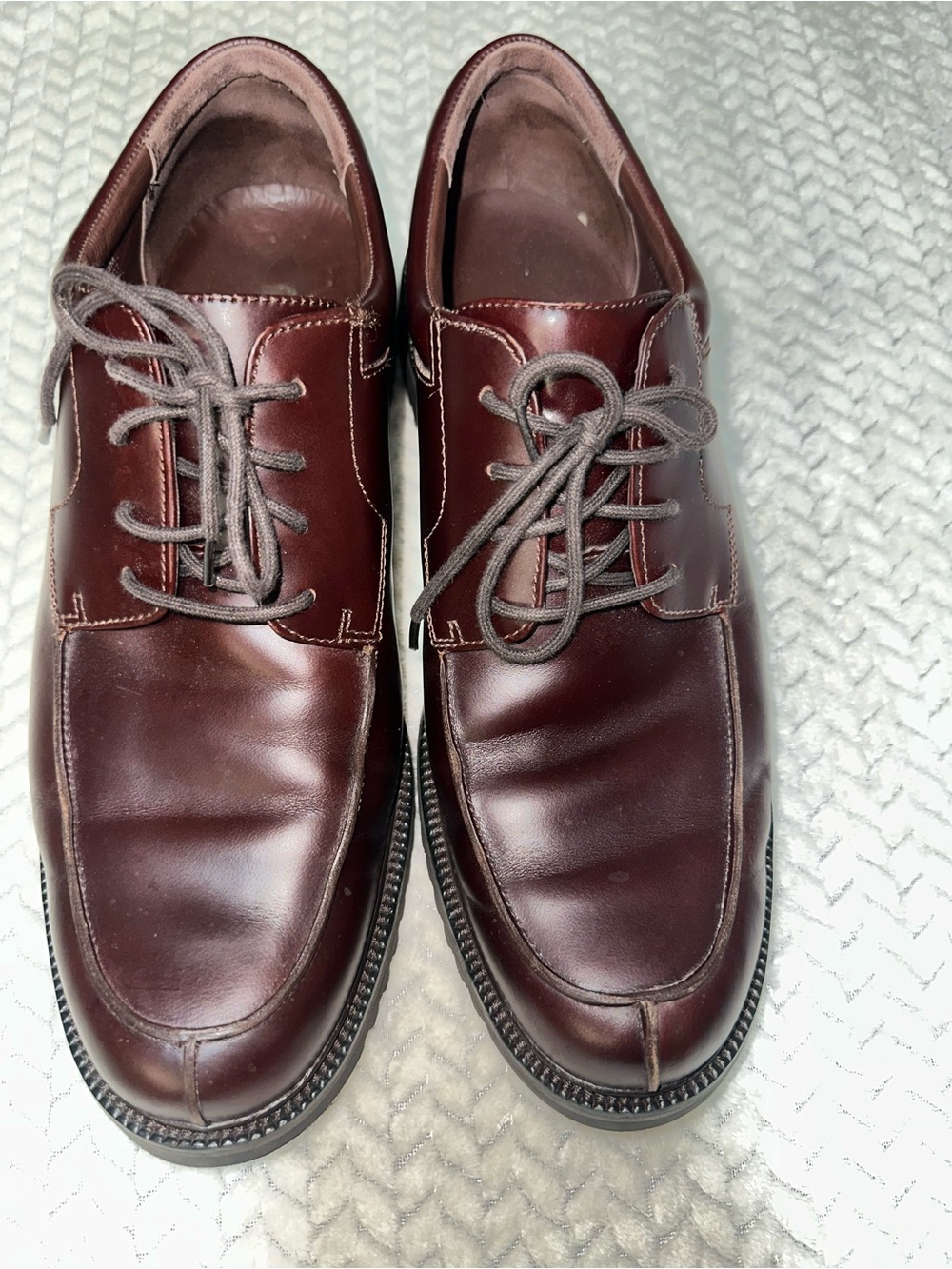 Vintage COLE HAAN Shoes Mens Sz 13M Brown Leather Split Apron Toe Derby Shoes